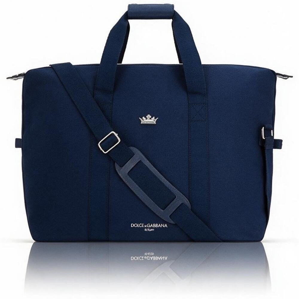 New Bag navy blue nylon Dolce & Gabbana Beauty weekender tote large luxury